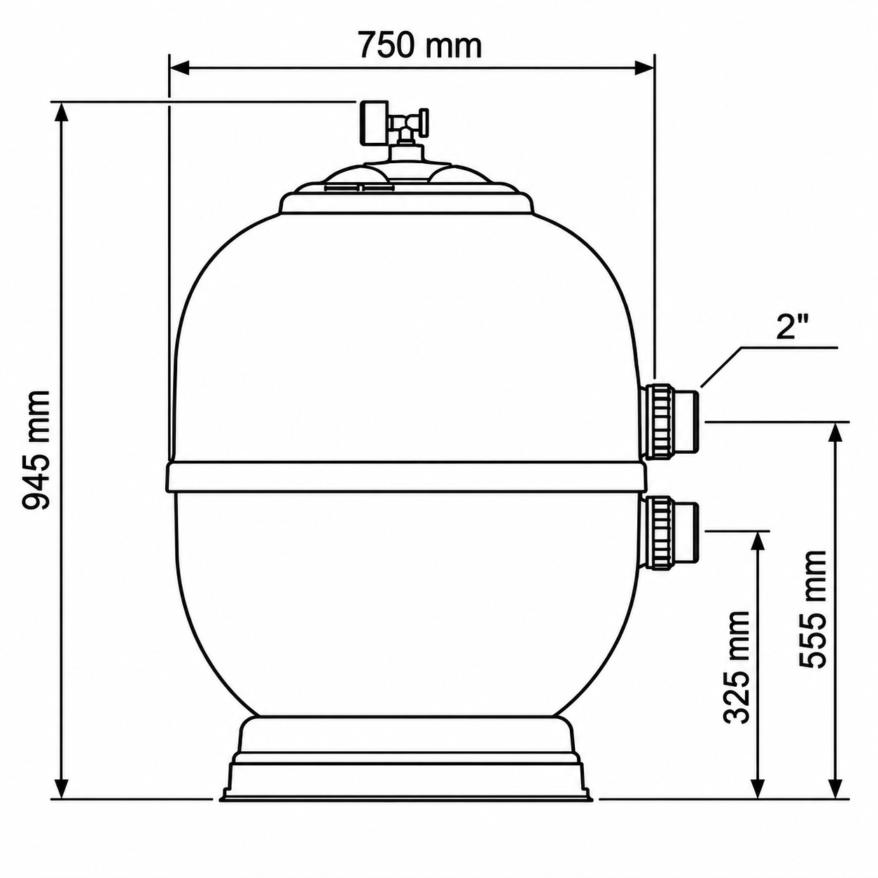 Wymiary filtra Aster 750