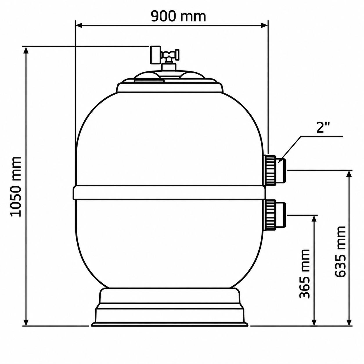 Wymiary filtra Aster 900