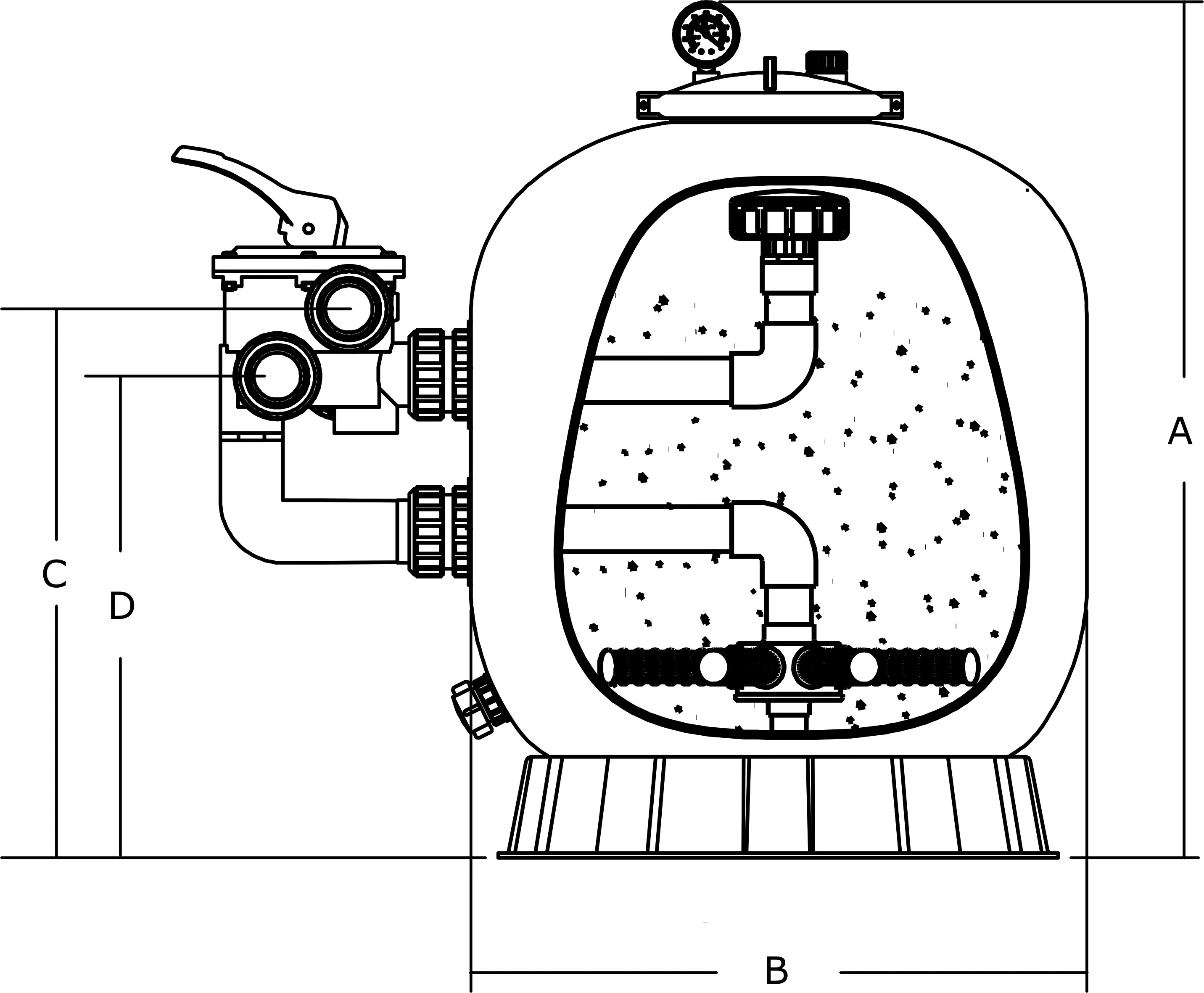 Wymiary filtra flotide S450R