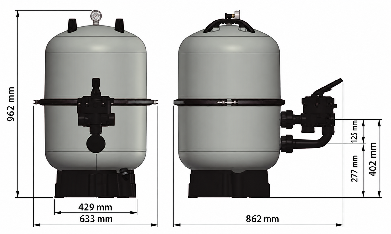 Wymiary filtra Ronda 500