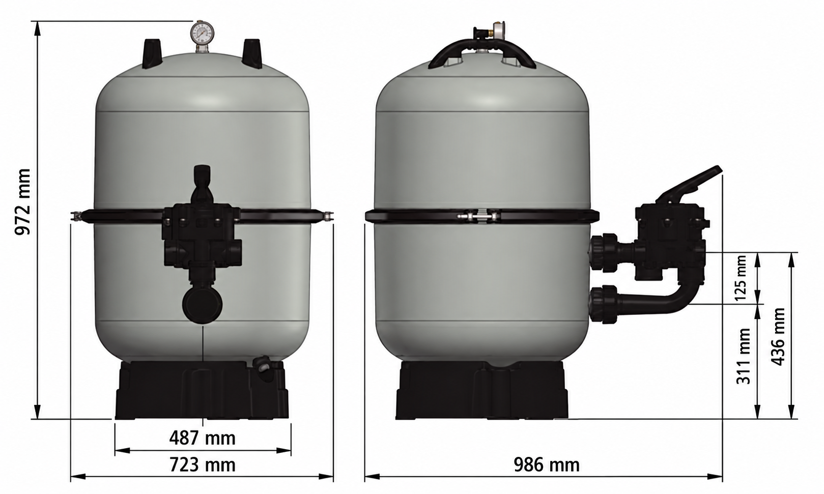 Wymiary filtra Ronda 600