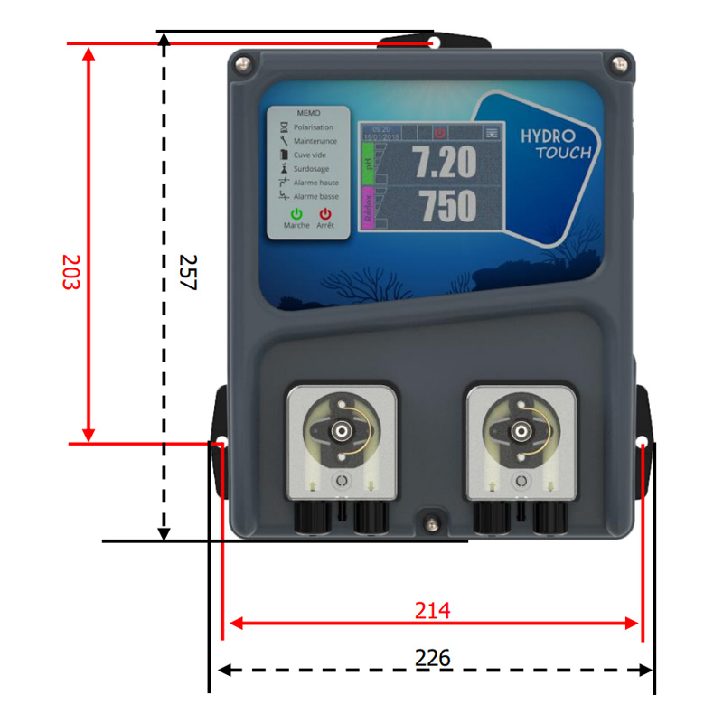 wymiary hydrotouch pompy perystaltycznej