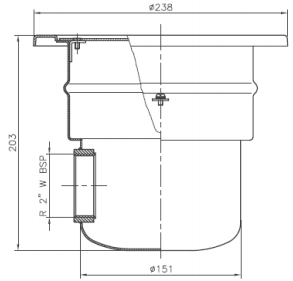 Odpływ denny 00268