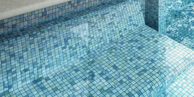 Basen wykończony mozaiką Aquarelle Washes